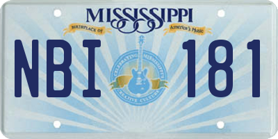 MS license plate NBI181