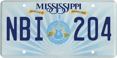 MS license plate NBI204