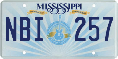 MS license plate NBI257