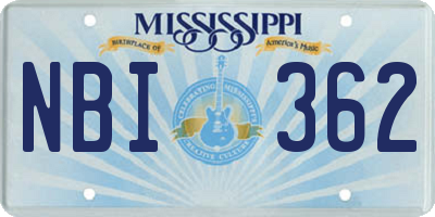 MS license plate NBI362