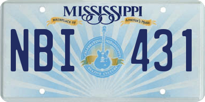MS license plate NBI431