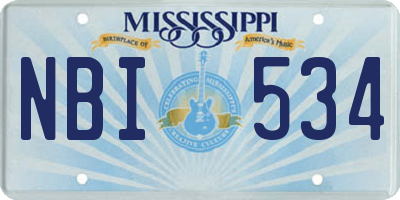 MS license plate NBI534