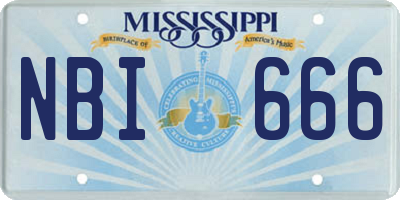 MS license plate NBI666