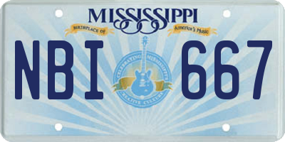 MS license plate NBI667