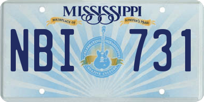 MS license plate NBI731