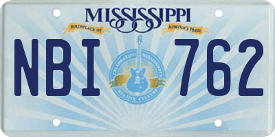 MS license plate NBI762