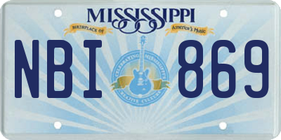 MS license plate NBI869