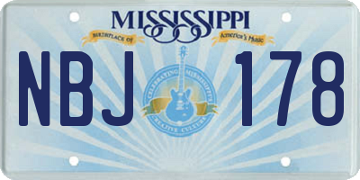 MS license plate NBJ178