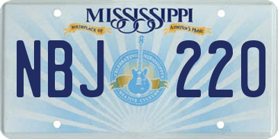 MS license plate NBJ220