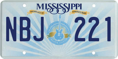 MS license plate NBJ221
