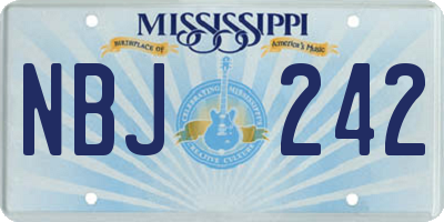 MS license plate NBJ242
