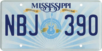 MS license plate NBJ390