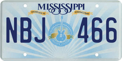 MS license plate NBJ466