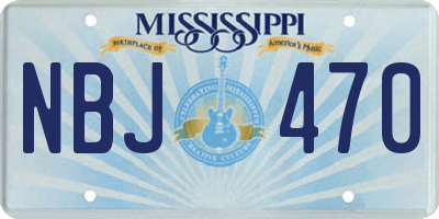 MS license plate NBJ470