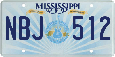 MS license plate NBJ512