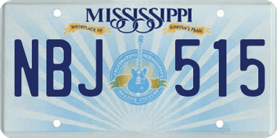 MS license plate NBJ515