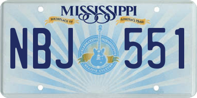 MS license plate NBJ551