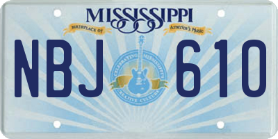 MS license plate NBJ610