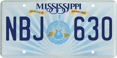 MS license plate NBJ630