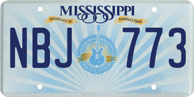 MS license plate NBJ773