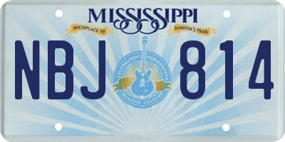 MS license plate NBJ814