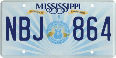 MS license plate NBJ864
