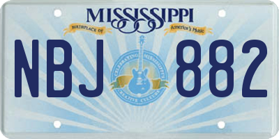 MS license plate NBJ882