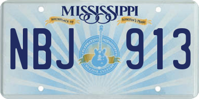 MS license plate NBJ913