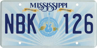 MS license plate NBK126