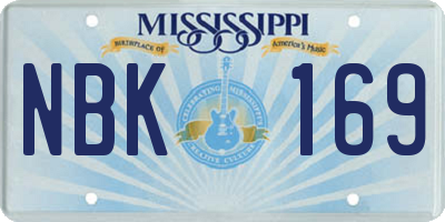 MS license plate NBK169