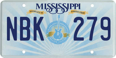 MS license plate NBK279