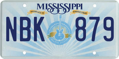 MS license plate NBK879