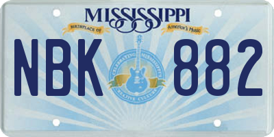 MS license plate NBK882