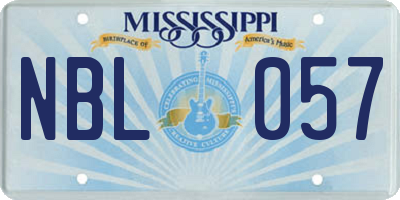 MS license plate NBL057