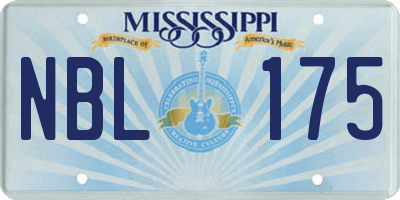 MS license plate NBL175