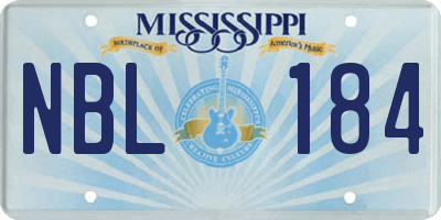 MS license plate NBL184