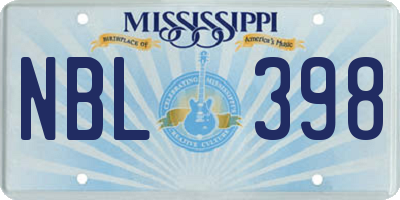 MS license plate NBL398