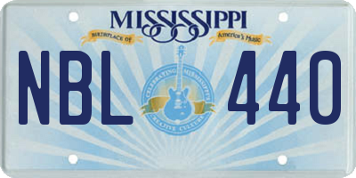 MS license plate NBL440