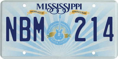 MS license plate NBM214