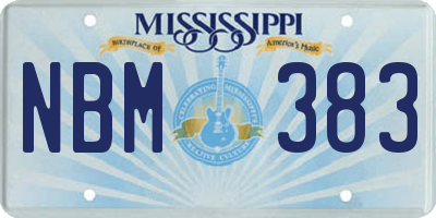 MS license plate NBM383