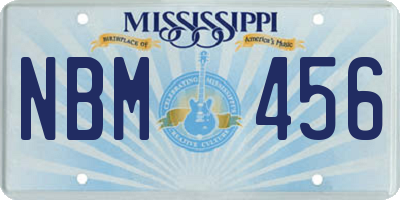 MS license plate NBM456