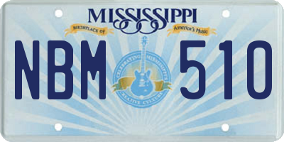 MS license plate NBM510