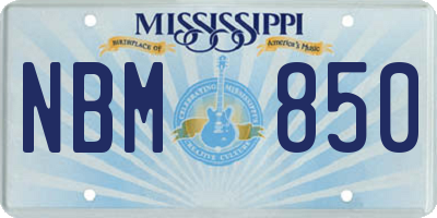 MS license plate NBM850