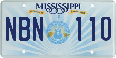 MS license plate NBN110