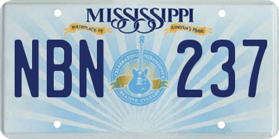 MS license plate NBN237