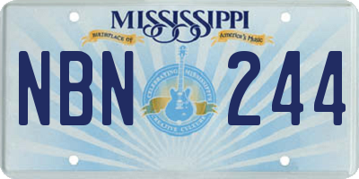MS license plate NBN244