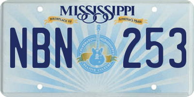 MS license plate NBN253