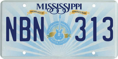 MS license plate NBN313