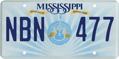 MS license plate NBN477