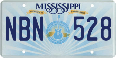 MS license plate NBN528